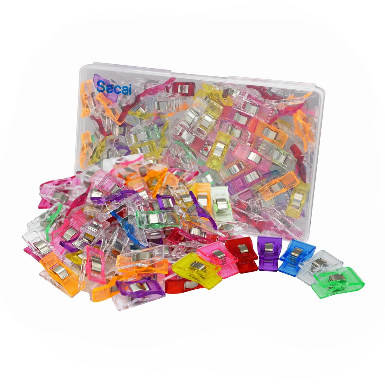 100pcs Sewing Clips for Crafting and Quilting,Secai Pack of Clips for Sewing Supplies(90Small+10Medium)